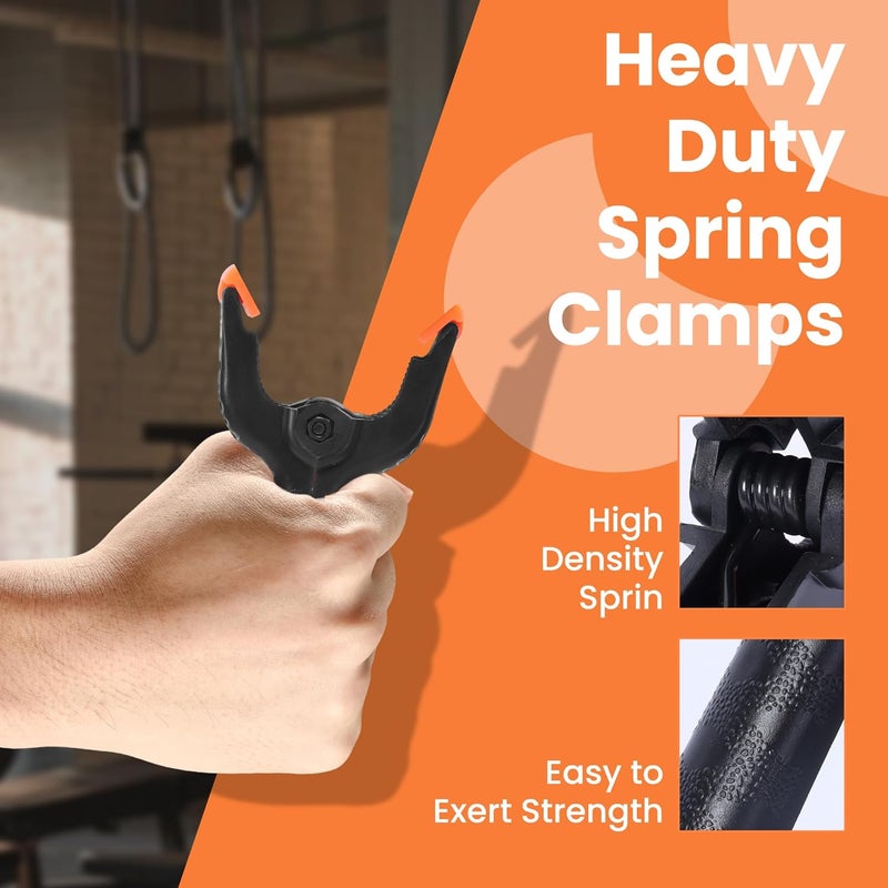ECY Spring Clamps Heavy Duty 3.5 Inch 12 Pack - Plastic Rust Proof Clamps with Non-Slip Pads for Backdrop, Crafts, Woodworking, Photography | Multipurpose Holders for Tarps, Pool Covers & Gluing - Image 3
